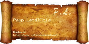 Papp Letícia névjegykártya