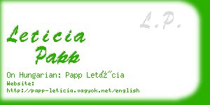 leticia papp business card